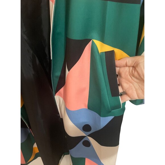 Womens Geometric Print Urban Coat Size M City  Art to Wear - Picture 3 of 8